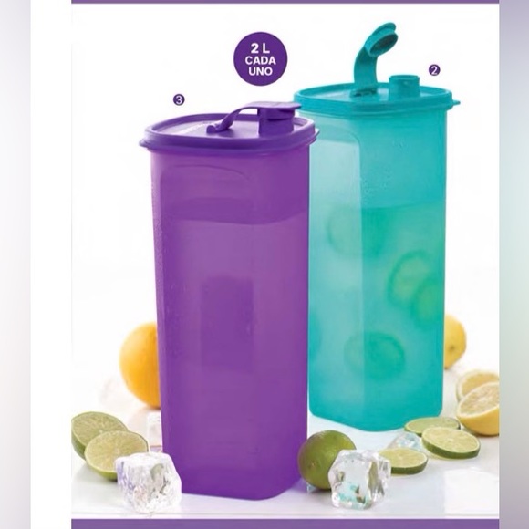 Tupperware Slim Line Pitcher 2 Quart / 2 Liter Set of 2 - Picture 5 of 5